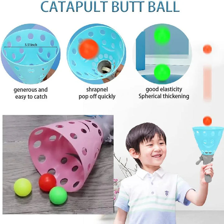 CHILDREN’S PUZZLE THROWING CATAPULT BALL PARENT-CHILD INTERACTION CLASS FUN ELASTIC CATAPULT BOY AND GIRL DOUBLE SPORTS TOYS