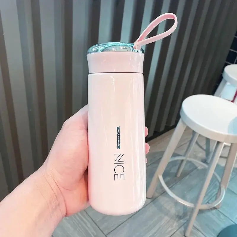 400 ML PORTABLE TRAVEL INSULATED MUG DOUBLE LAYER GLASS CAR COVPERED COFFEE VACUUM FLASK COLD DRINK BEER MUG VACUUM CU